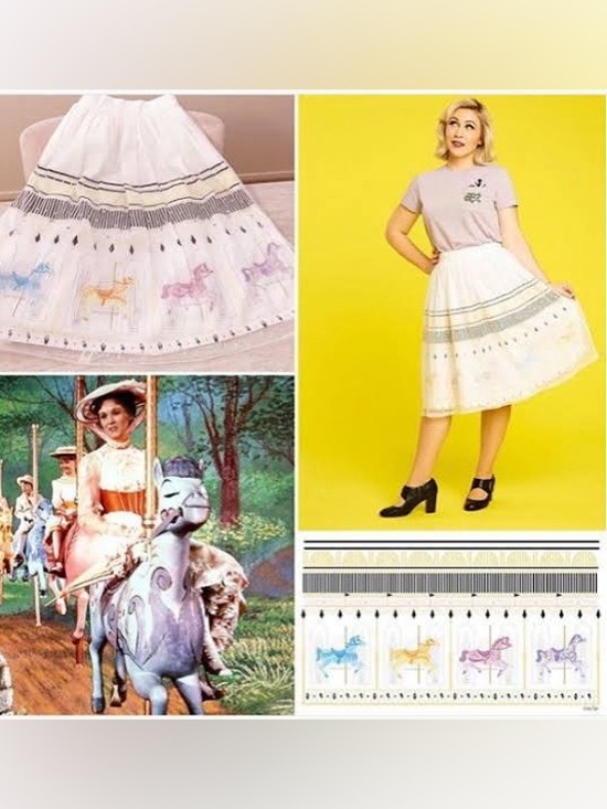Dresses & Skirts - RARE Her Universe Mary Poppins Jolly Holiday Carousel Horse 🎠 Skirt XL